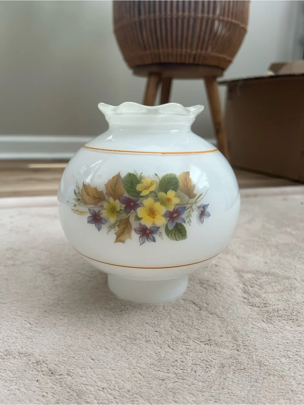 Vintage White Milk Glass Lamp Shade